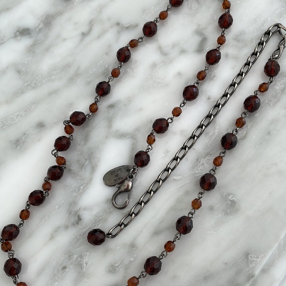 Made in Italy - long amber colored statement necklace! - Picture 4 of 8